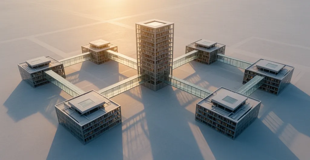 Représentation architecturale d'un cocon sémantique avec interconnexions de pages web