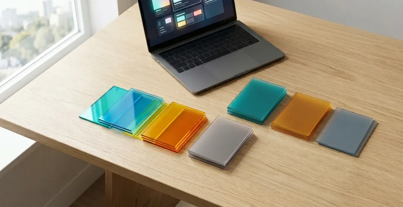 Vue aérienne d'une boîte de réception email moderne avec des dossiers triés et des taux de filtrage visible