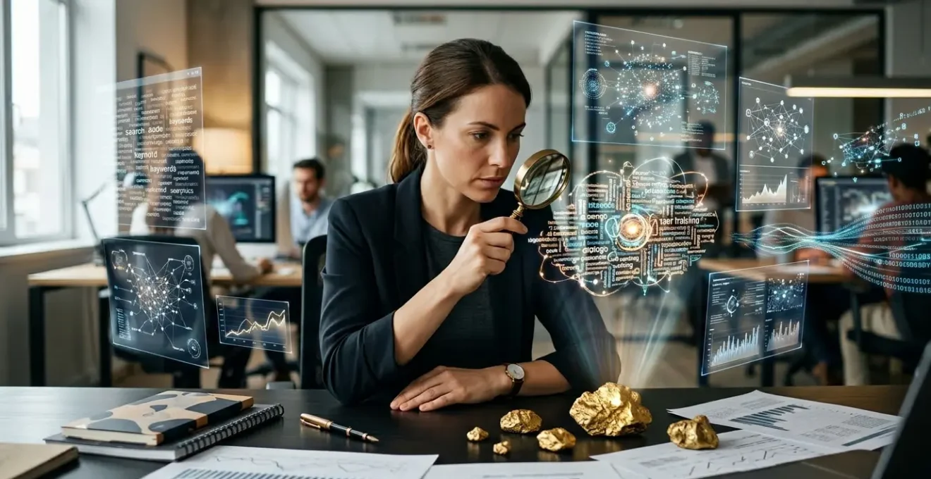 Un chercheur analyse des données sur plusieurs écrans dans un bureau moderne et lumineux