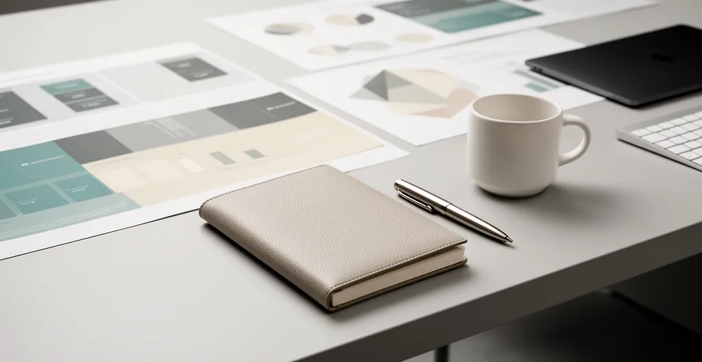 Consultant éditorial dans un environnement de travail moderne avec documents stratégiques et tableau de planification