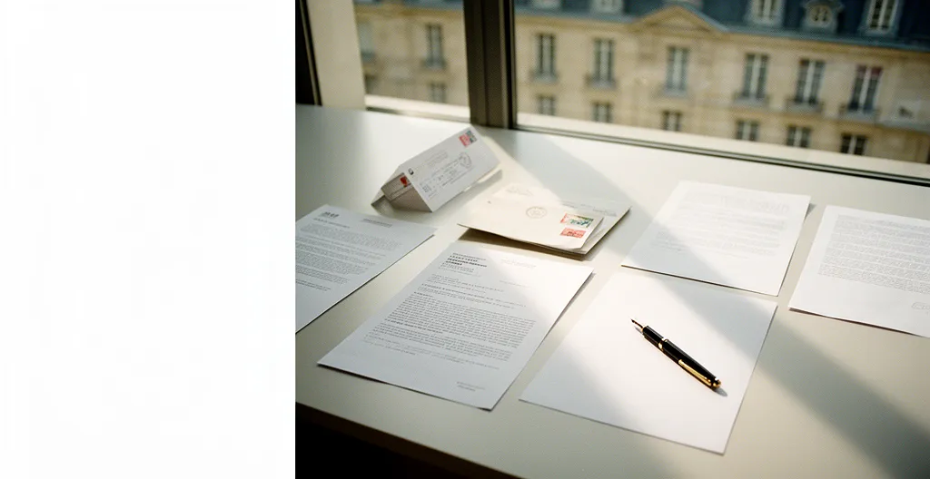 Bureau administratif avec documents de demande de dérogation et éléments de correspondance officielle