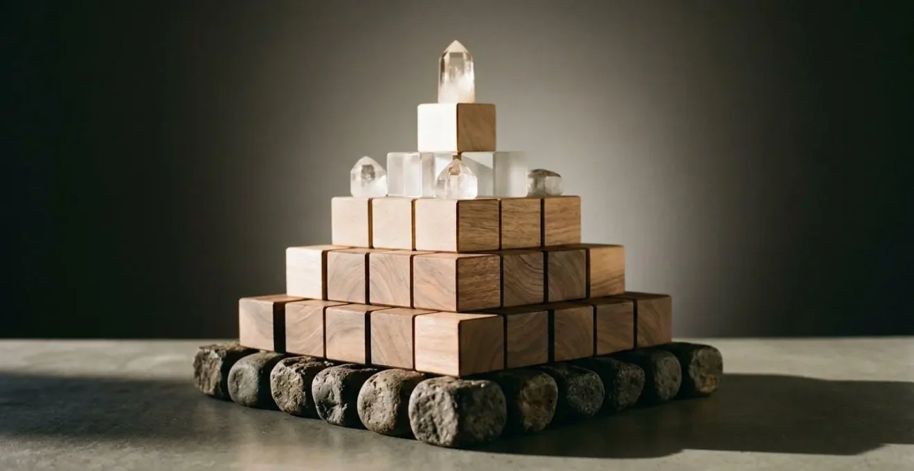 Pyramide visuelle représentant l'échelle de valeur des services d'un consultant éditorial, de l'exécution à la stratégie.
