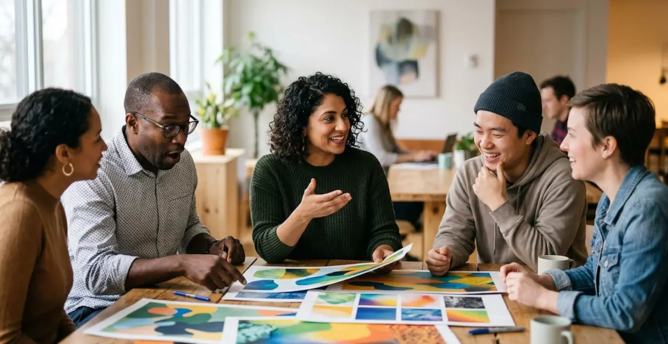 Groupe de professionnels canadiens en séance de validation créative