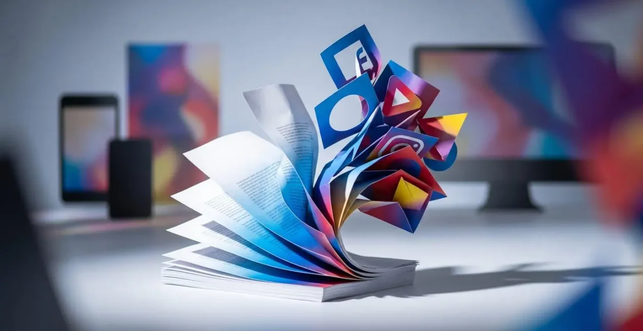 Processus créatif de transformation d'un article en multiples formats publicitaires visuels